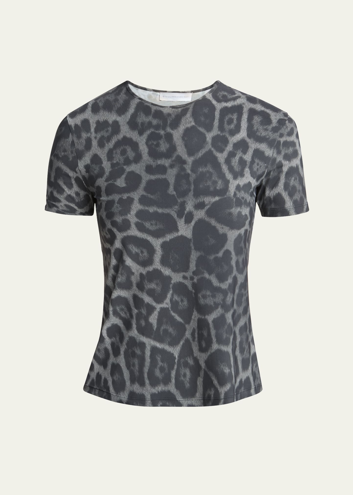 Leopard Print Short-Sleeve Top - 1