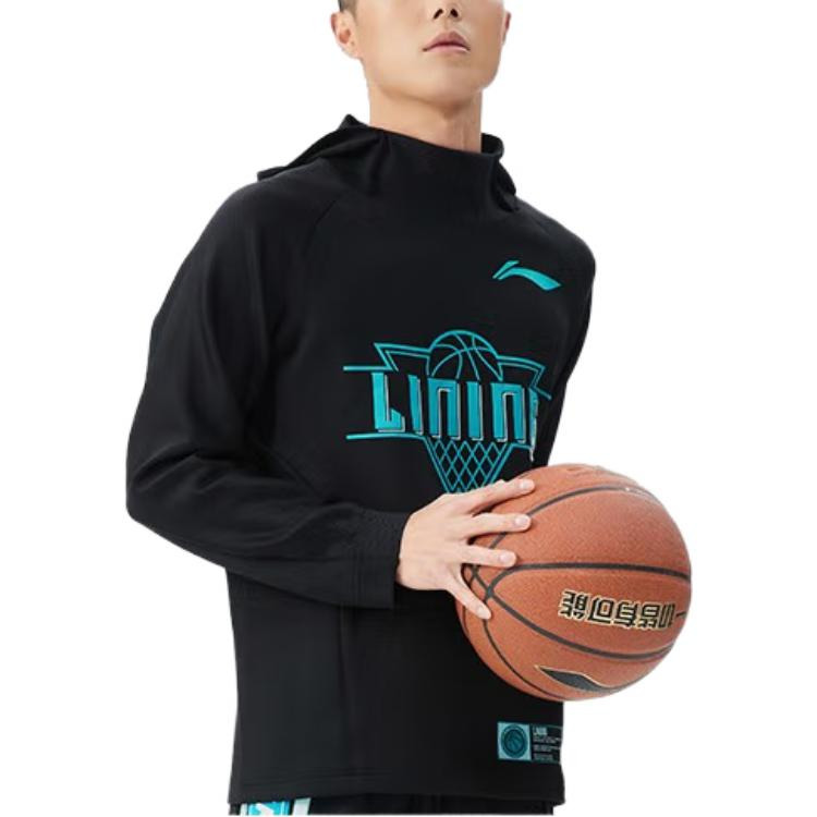 Li-Ning CBA Basketball Series Alphabet Printing Hoodie 'Black' AWDR709-2 - 3