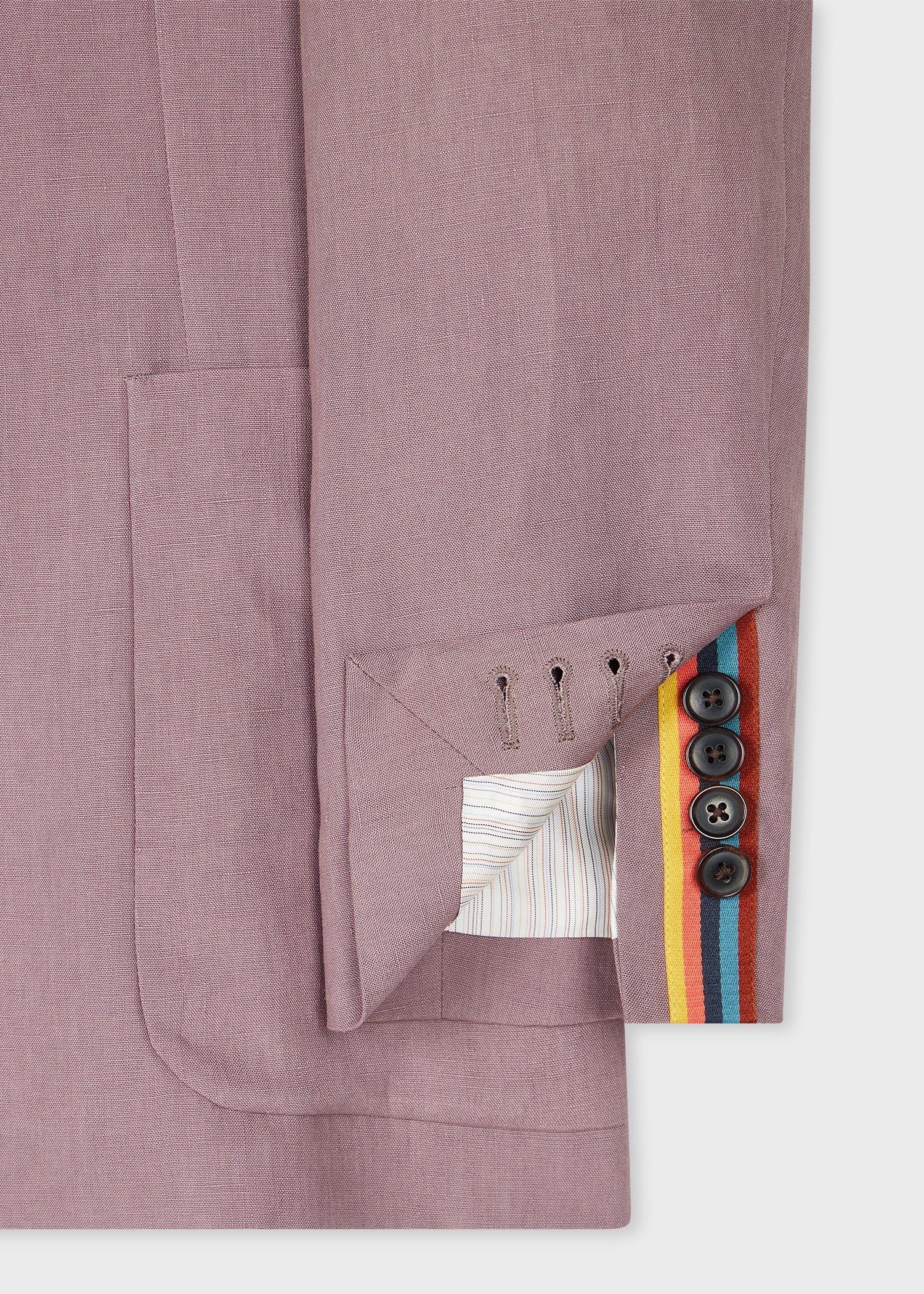 Dusty Mauve Linen Unlined Blazer - 3