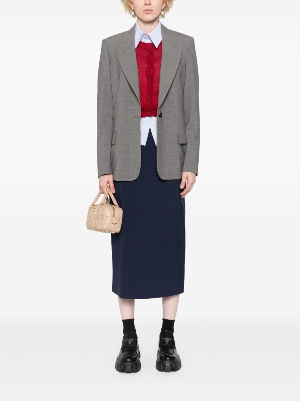 logo-jacquard midi skirt - 2