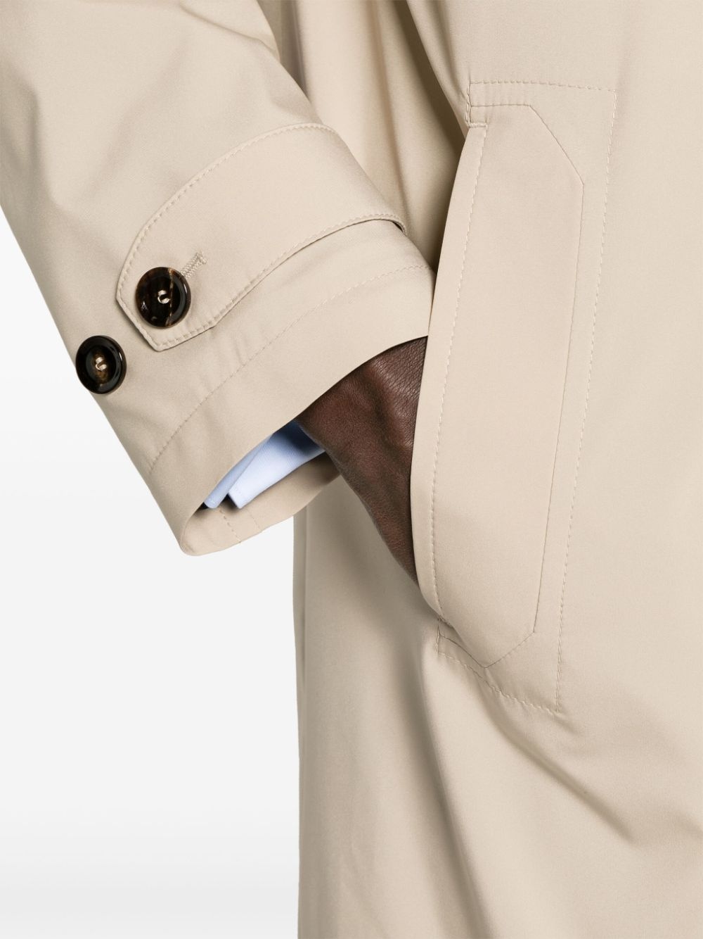 single-breasted mid-length parka - 5