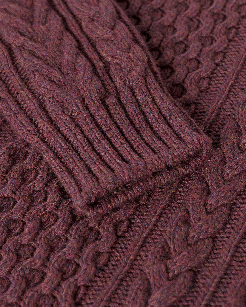 Aran Cable Purple Cashmere Jumper - 6