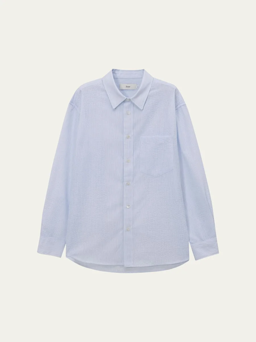 Oversized Button-Front Shirt, Unisex - 1