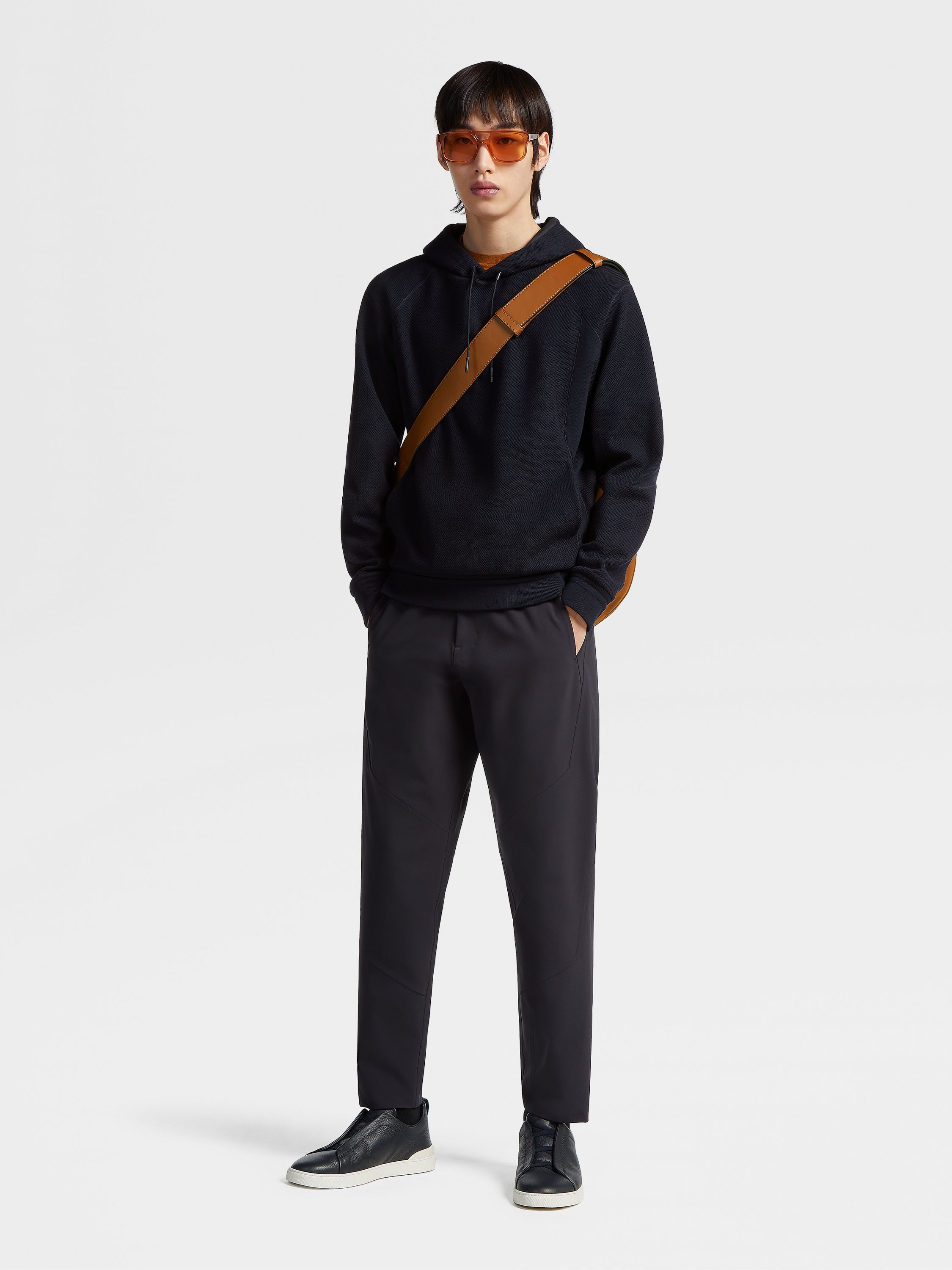 NAVY BLUE HIGH PERFORMANCE™ WOOL BLEND HOODIE - 5