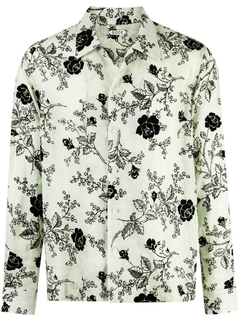Sweetunia-print flocked shirt 1