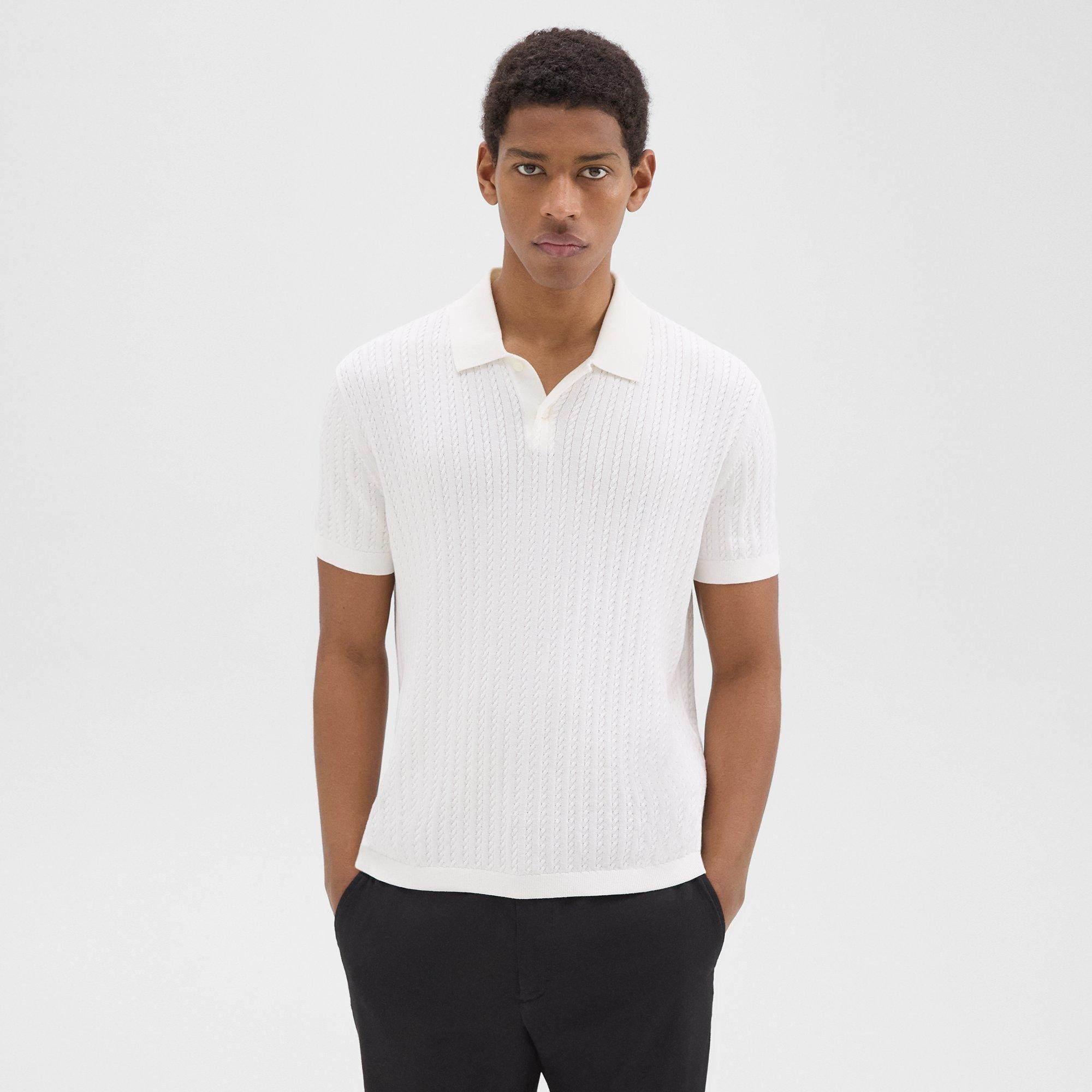 Cable Knit Polo in Cotton - 2