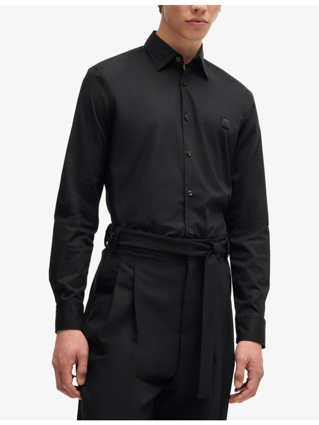 Logo-embroidered slim-fit stretch-cotton shirt - 3