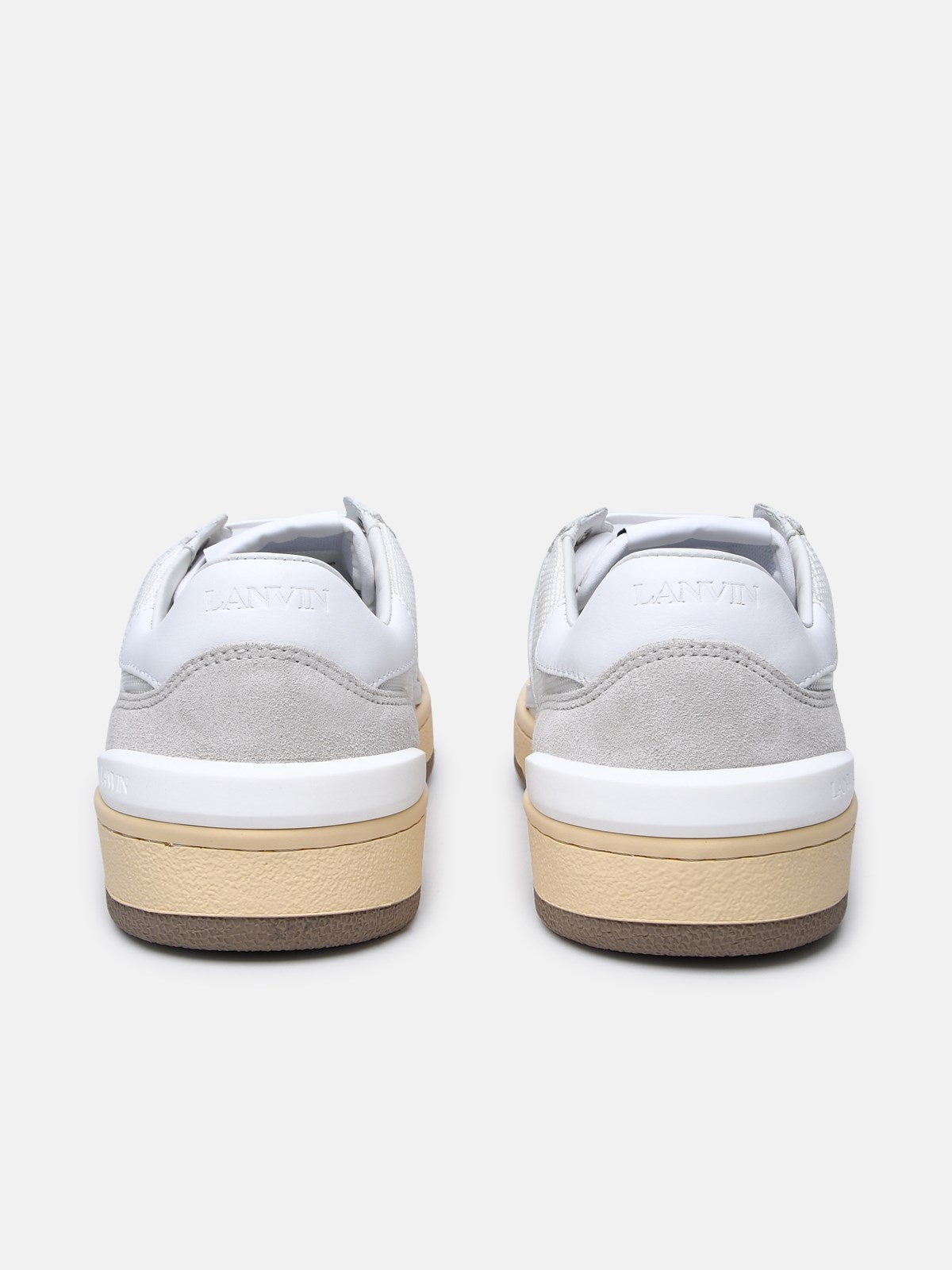 WHITE LEATHER BLEND SNEAKERS - 4