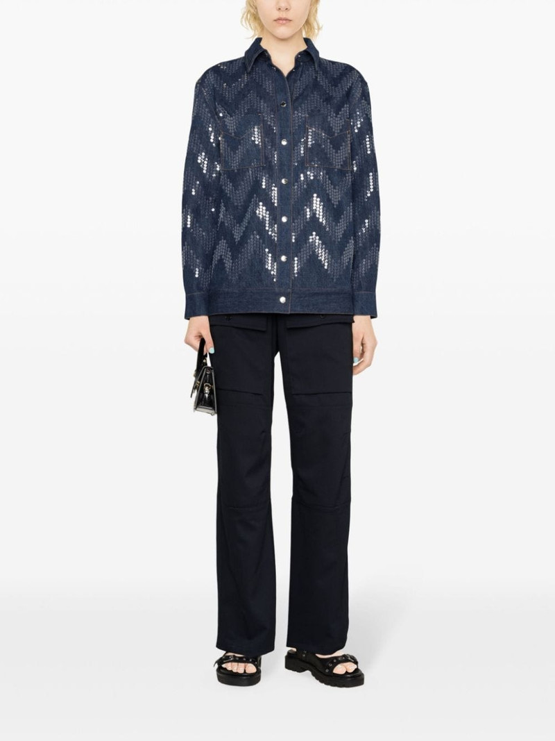 Missoni sequin-embellished denim jacket outlook