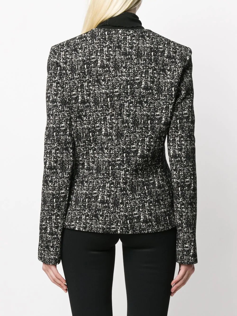 sweetheart neckline tweed jacket - 4