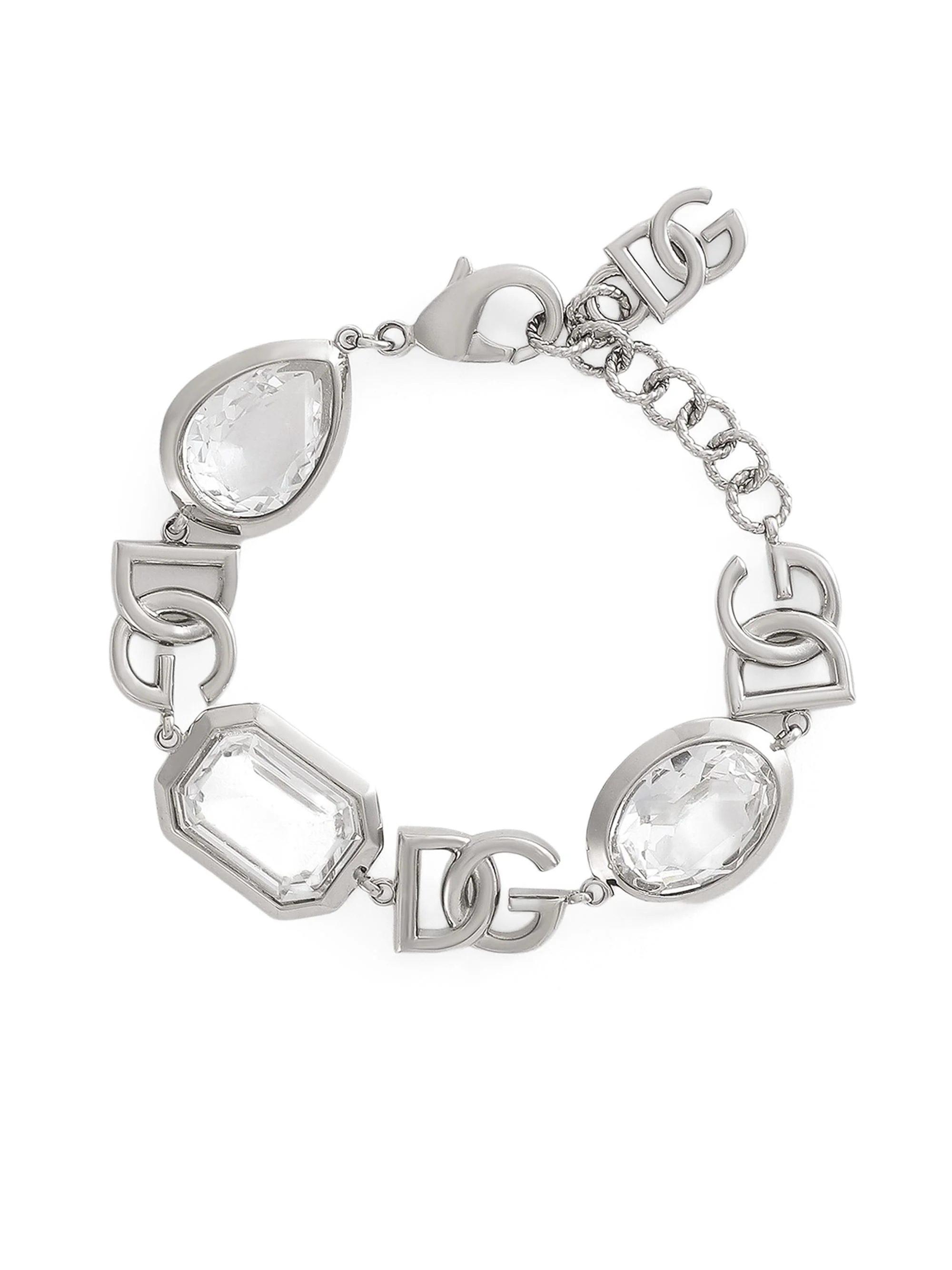 Women's Silvertone & Crystal Logo Bracelet - Silver - 1