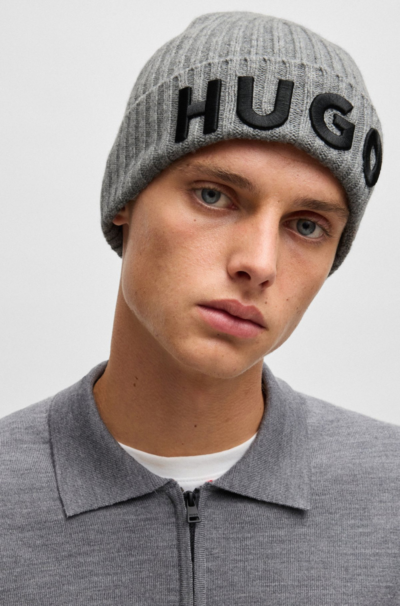 WOOL BEANIE HAT WITH LOGO DETAIL 3