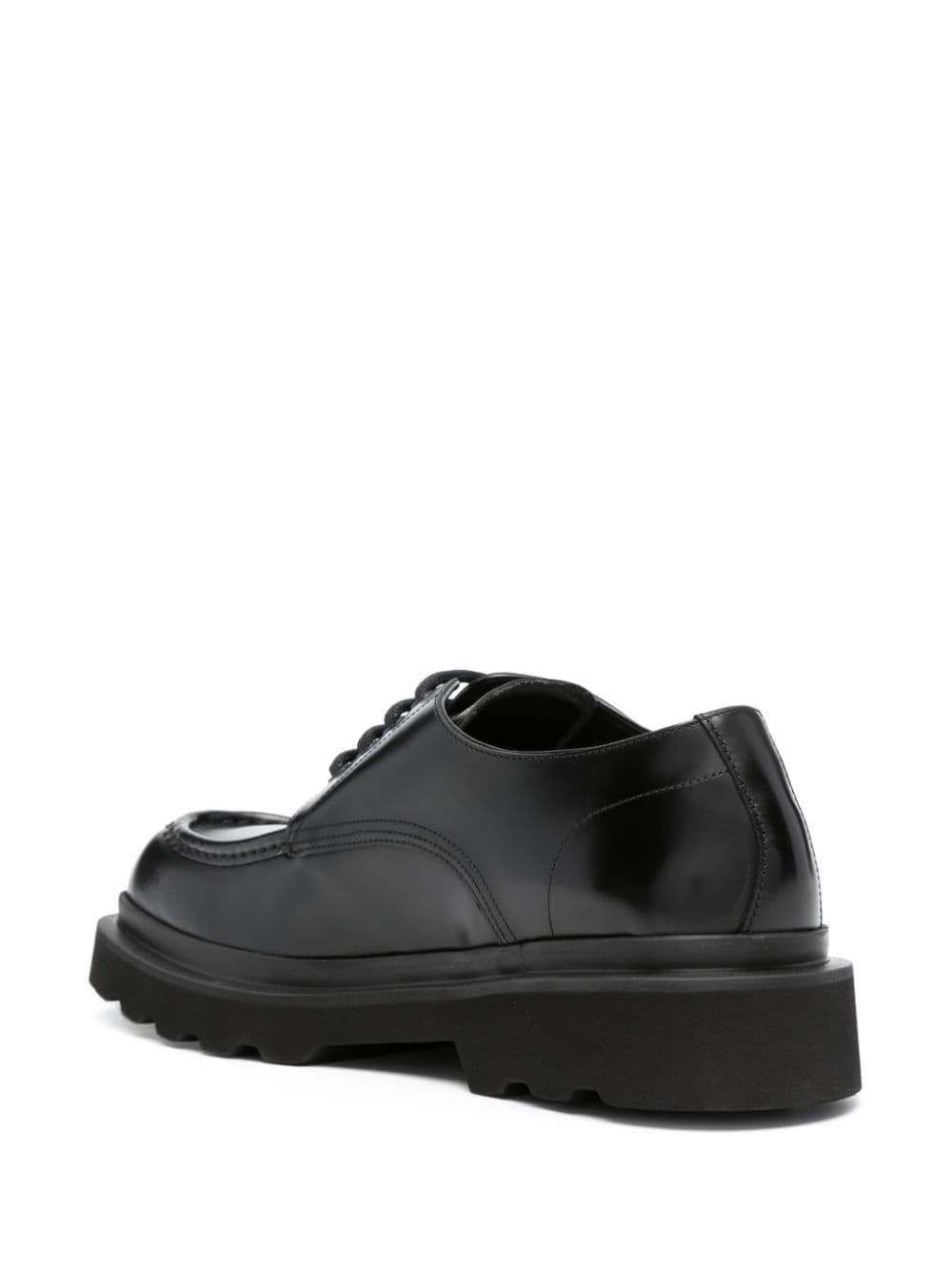 square-toe leather derby shoes - 3