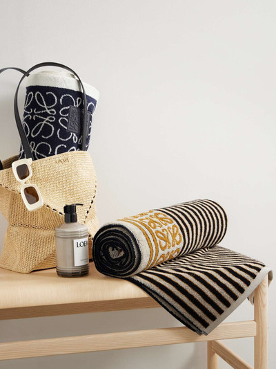 Loewe + Paula's Ibiza Anagram striped cotton-terry jacquard towel outlook