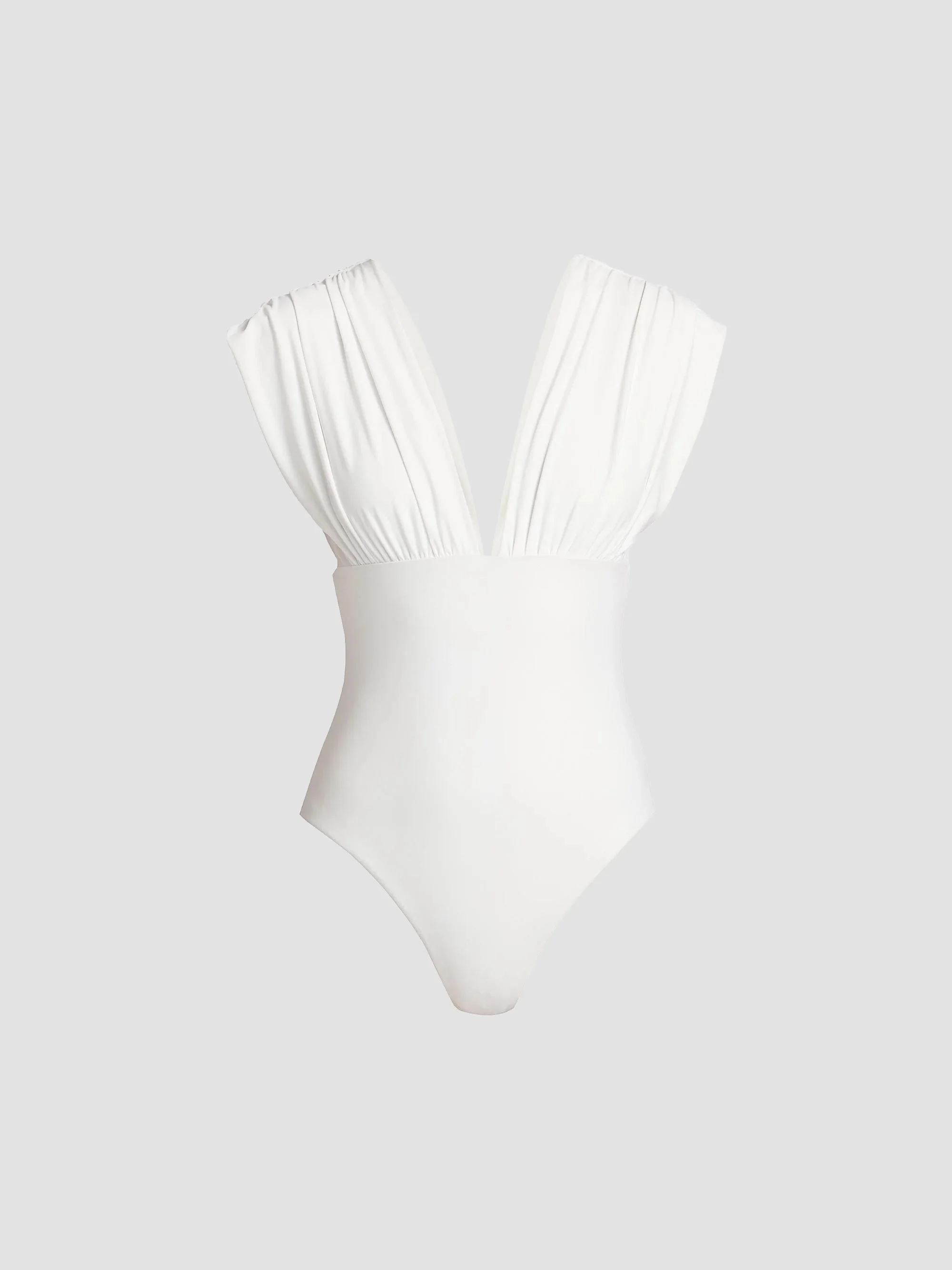 Women's Joy Ruched One-Piece Swimsuit - White - 1