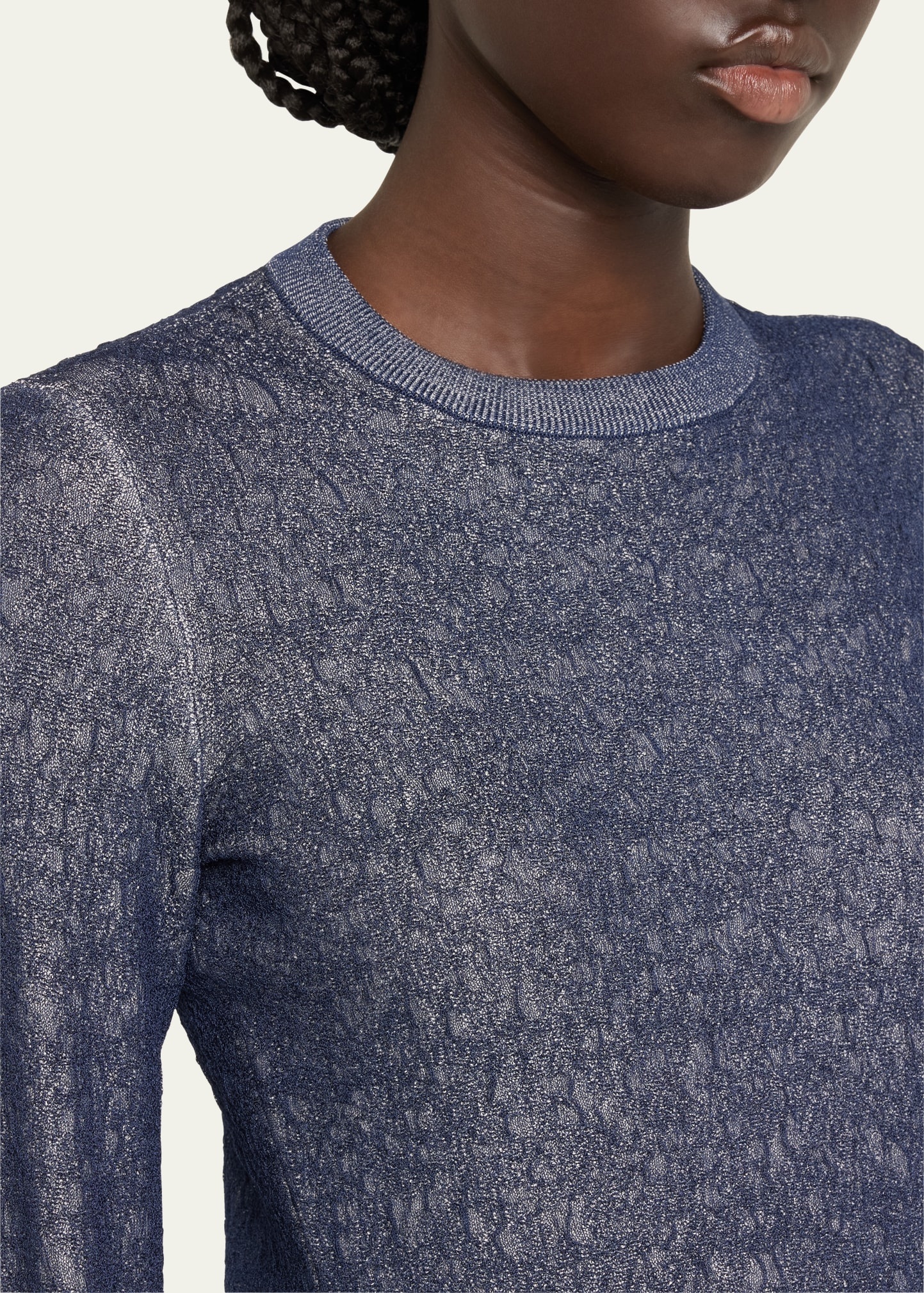Shiny Viscose Knit Top - 5