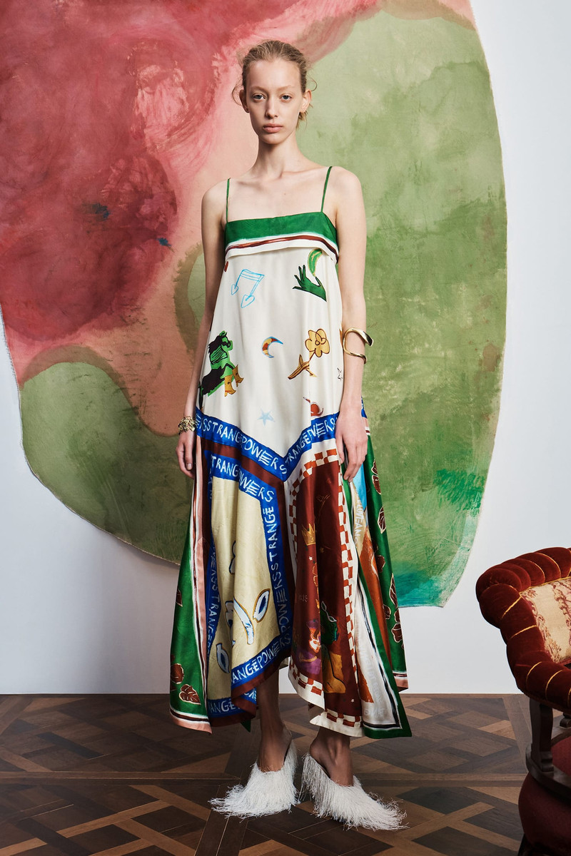 ALÉMAIS Tangible Love Silk Midi Dress outlook