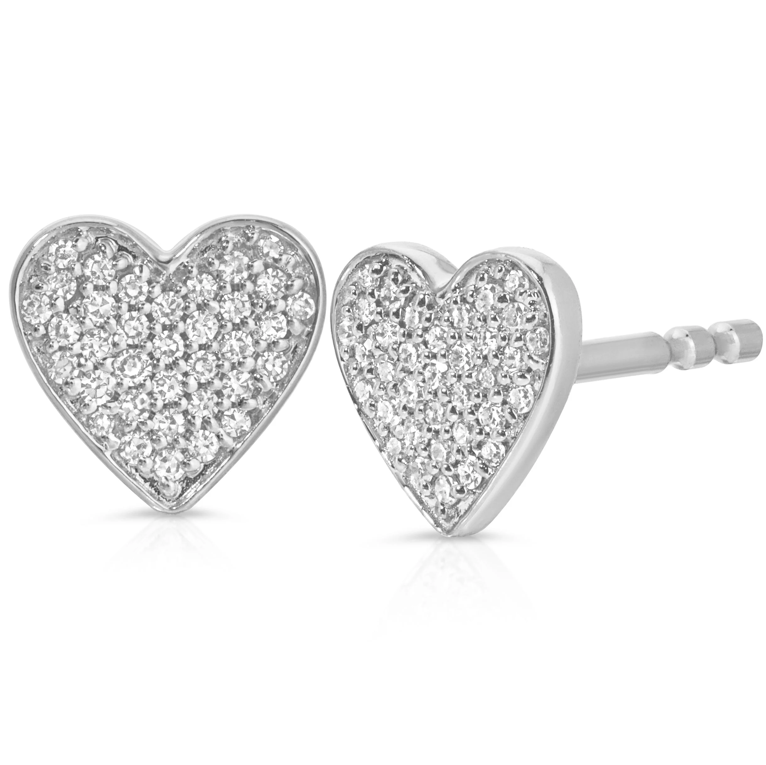 Pavé Charm Stud - Heart - 1
