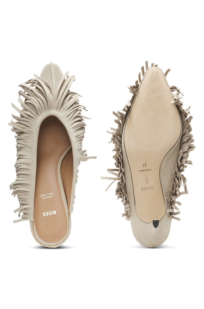 BACKLESS SUEDE MULES WITH FRINGING 5