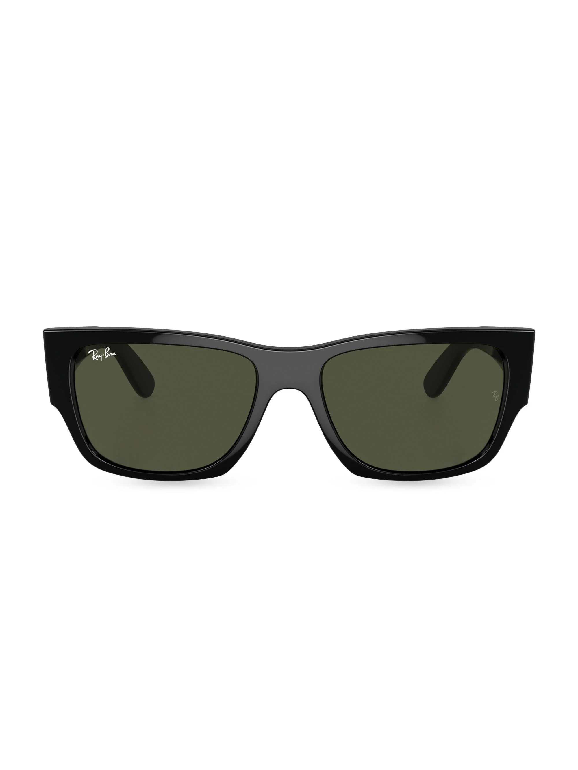 Men's RB0947 56MM Carlos Rectangular Sunglasses - Black Dark Green - 1