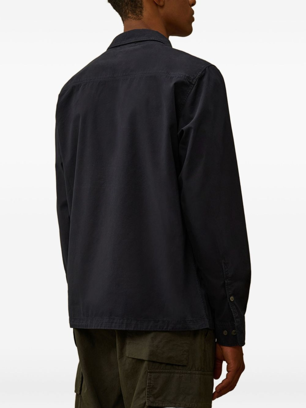 zip-pocket cotton overshirt - 4