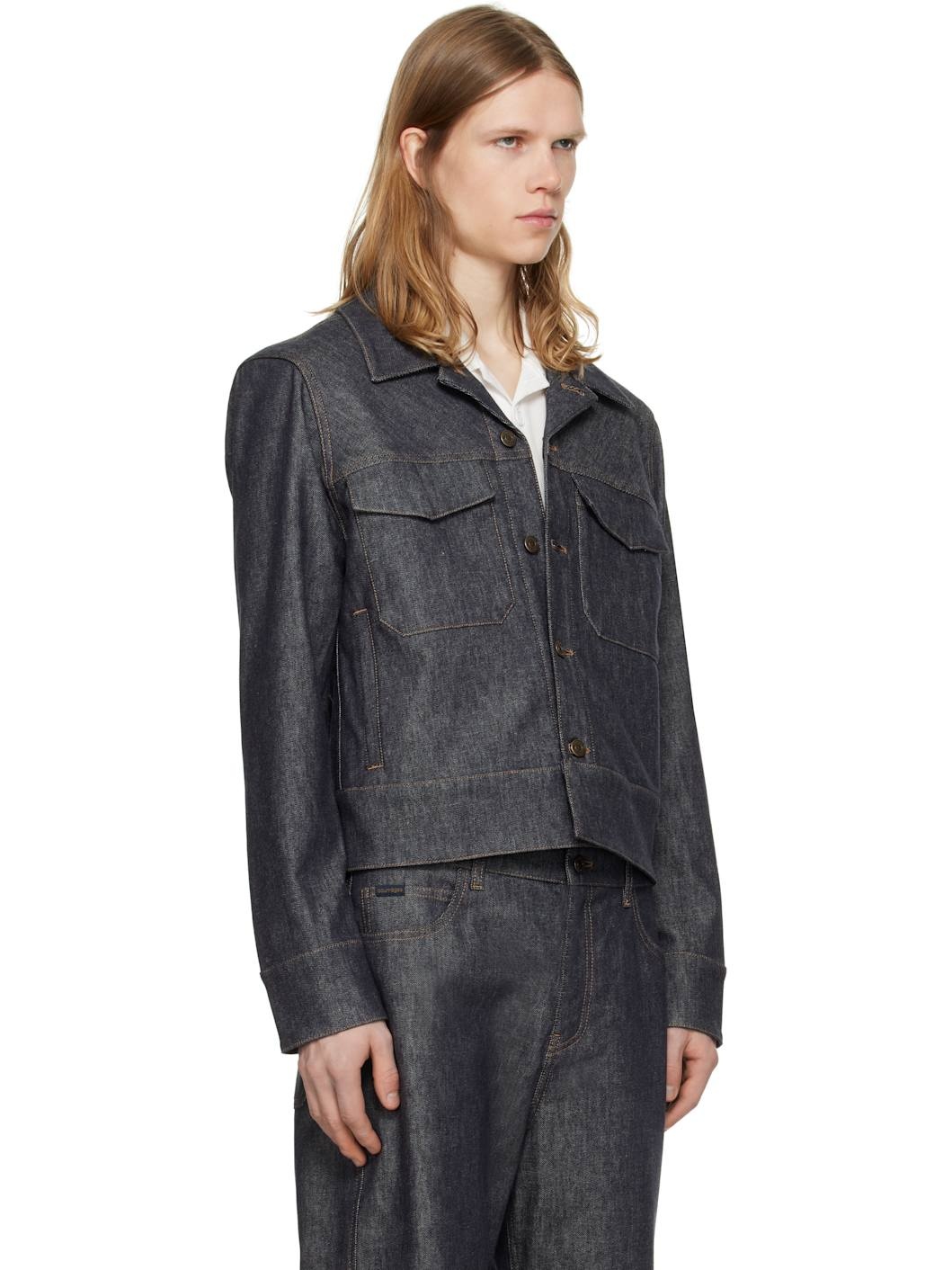 Gray Utility Trucker Denim Jacket - 2