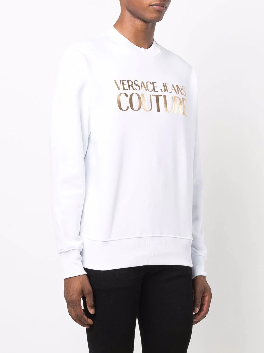 metallic effect logo sweatshirt - 3