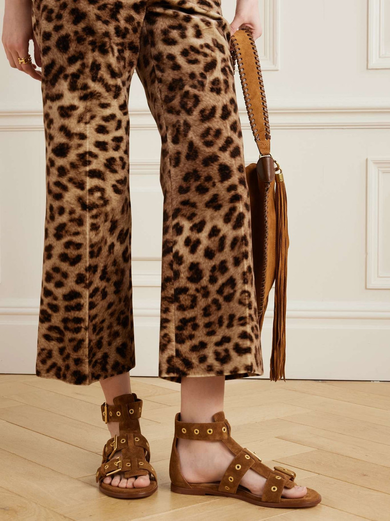 Gianvito Rossi Buckled suede sandals Camel outlook