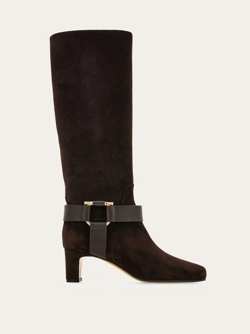 Ferragamo Gancini ornament Knee Boots - 1
