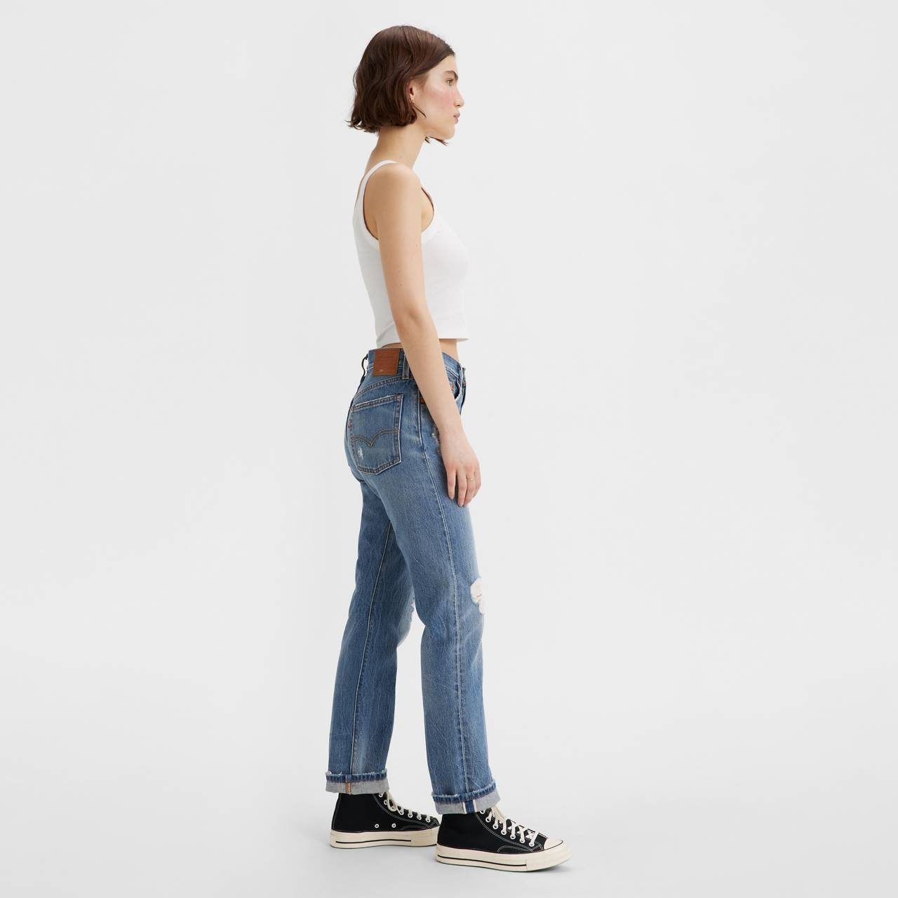 501 original selvedge jeans womens sale