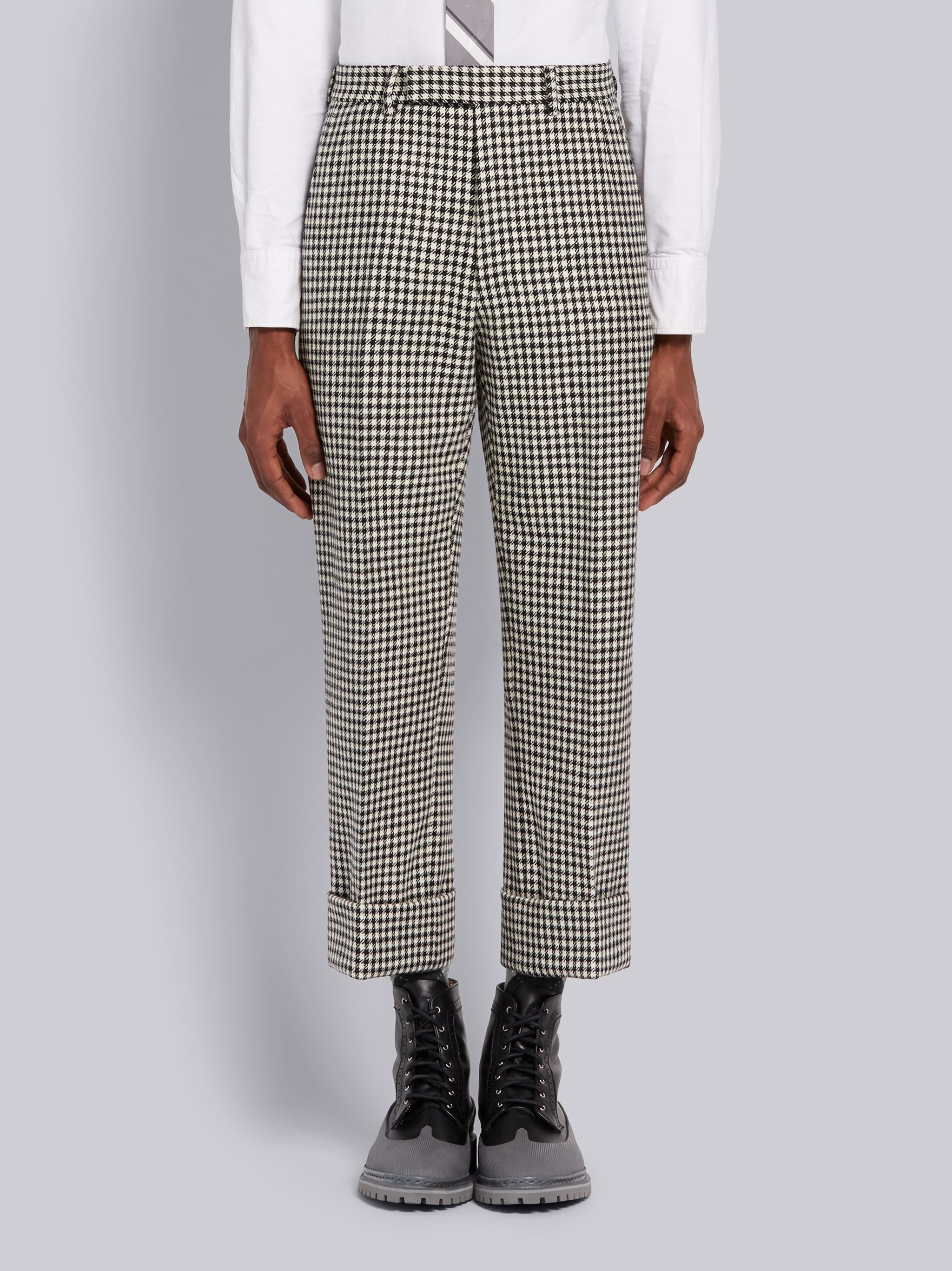 Black and White Gun Club Check Hunting Wool Tweed Sack Trouser - 1