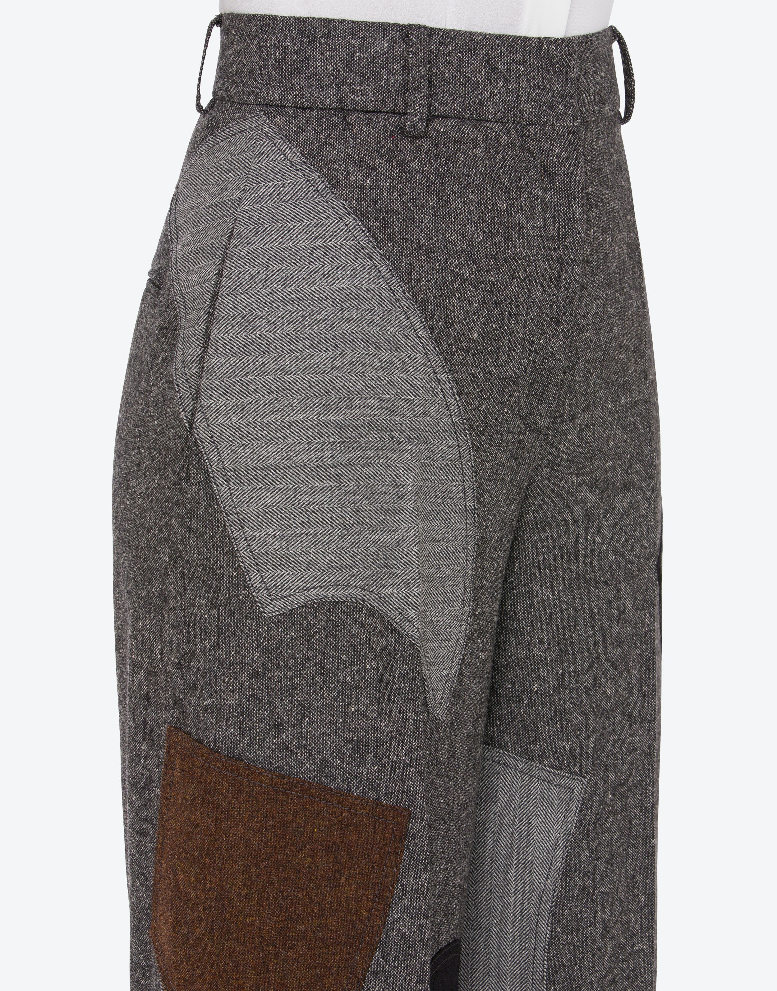 PATCHWORK WOOL BLEND TROUSERS - 4