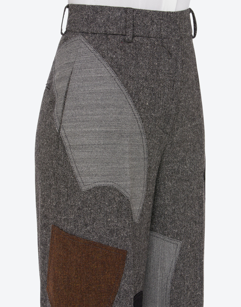PATCHWORK WOOL BLEND TROUSERS 4