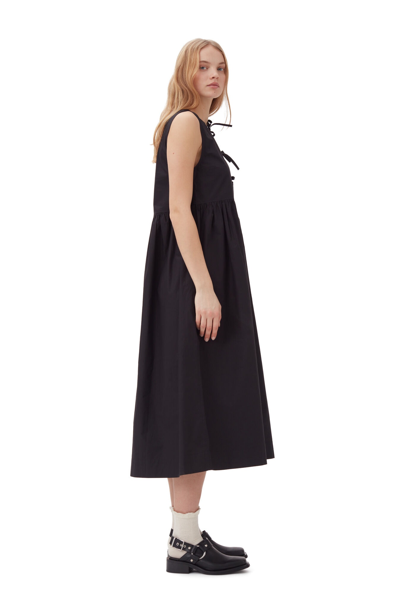 COTTON POPLIN MIDI DRESS - 4