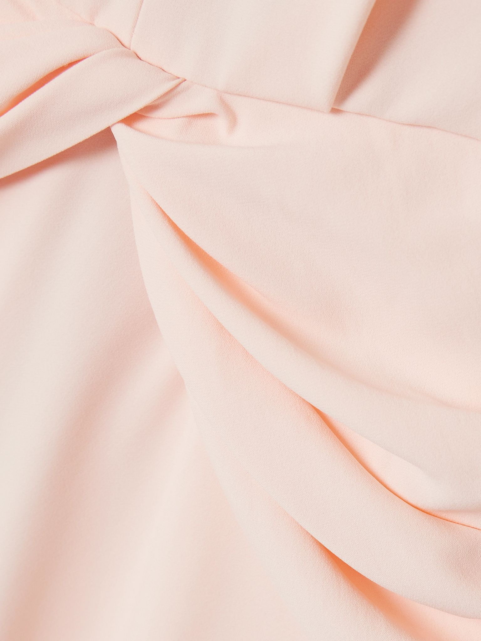 Twist-front draped crepe midi dress Baby pink - 4