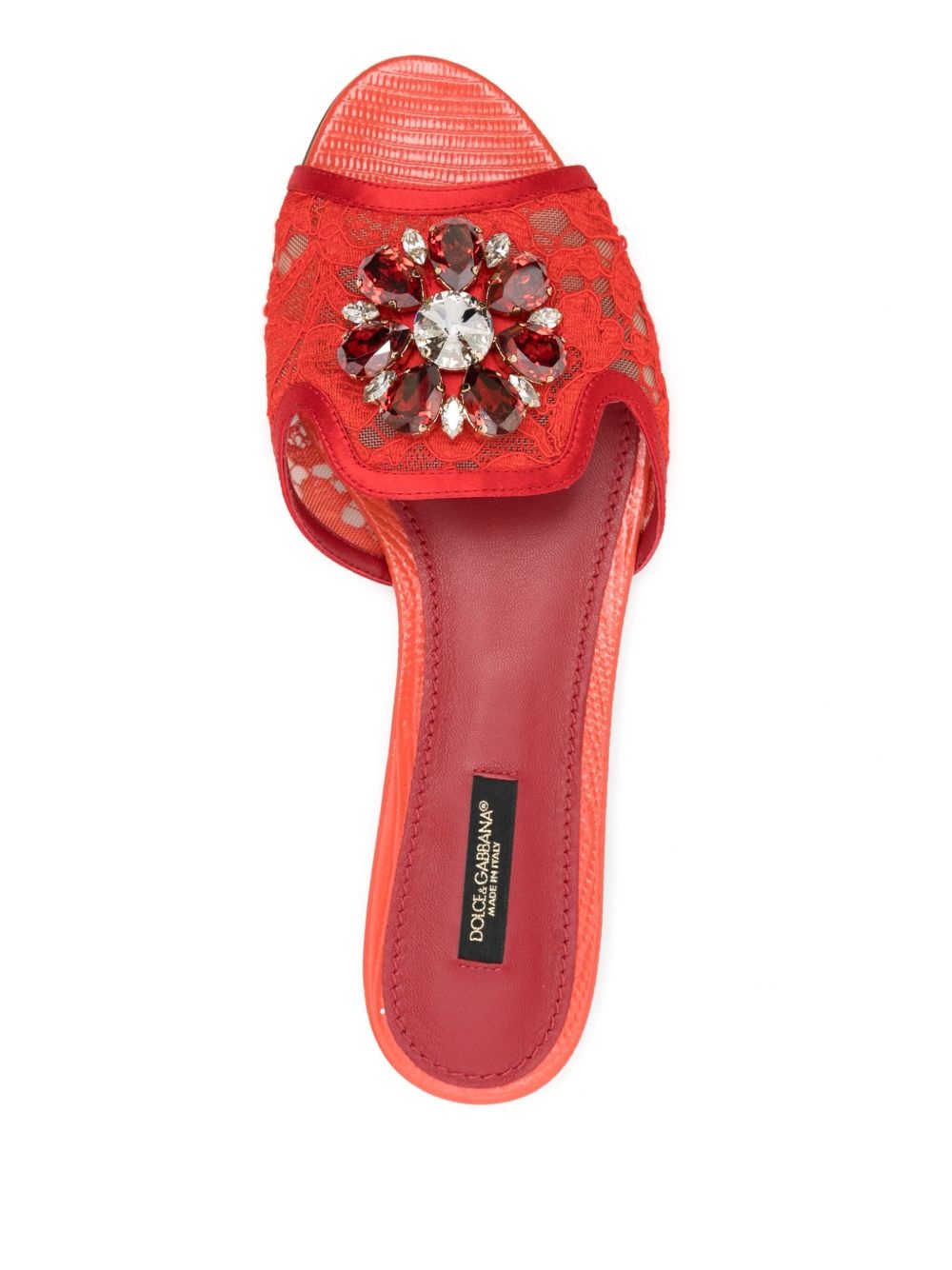 brooch-detail lace slides - 4
