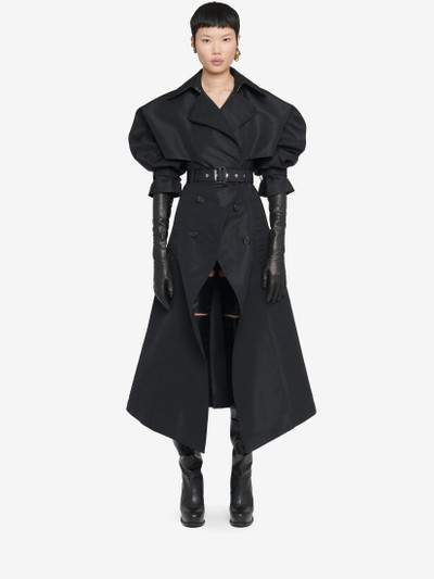 Alexander McQueen Women's Cutaway Trench Coat in Black outlook