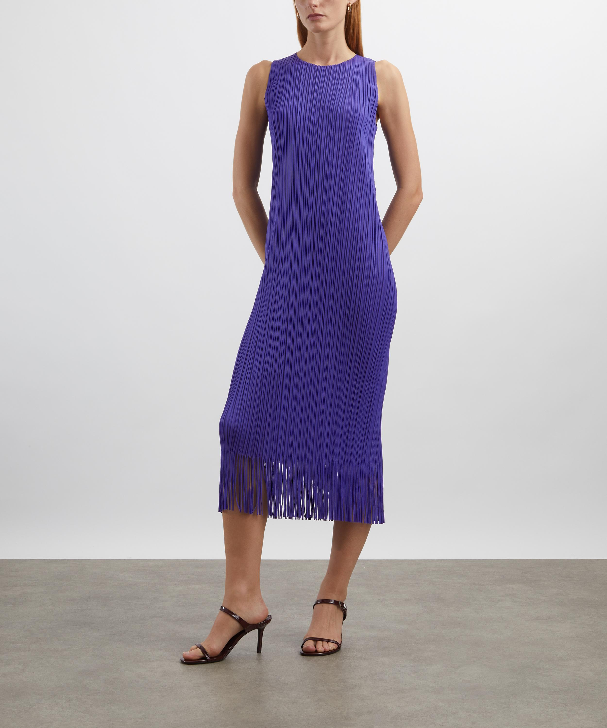 WAVE Purple Pleated Midi Dress - 2