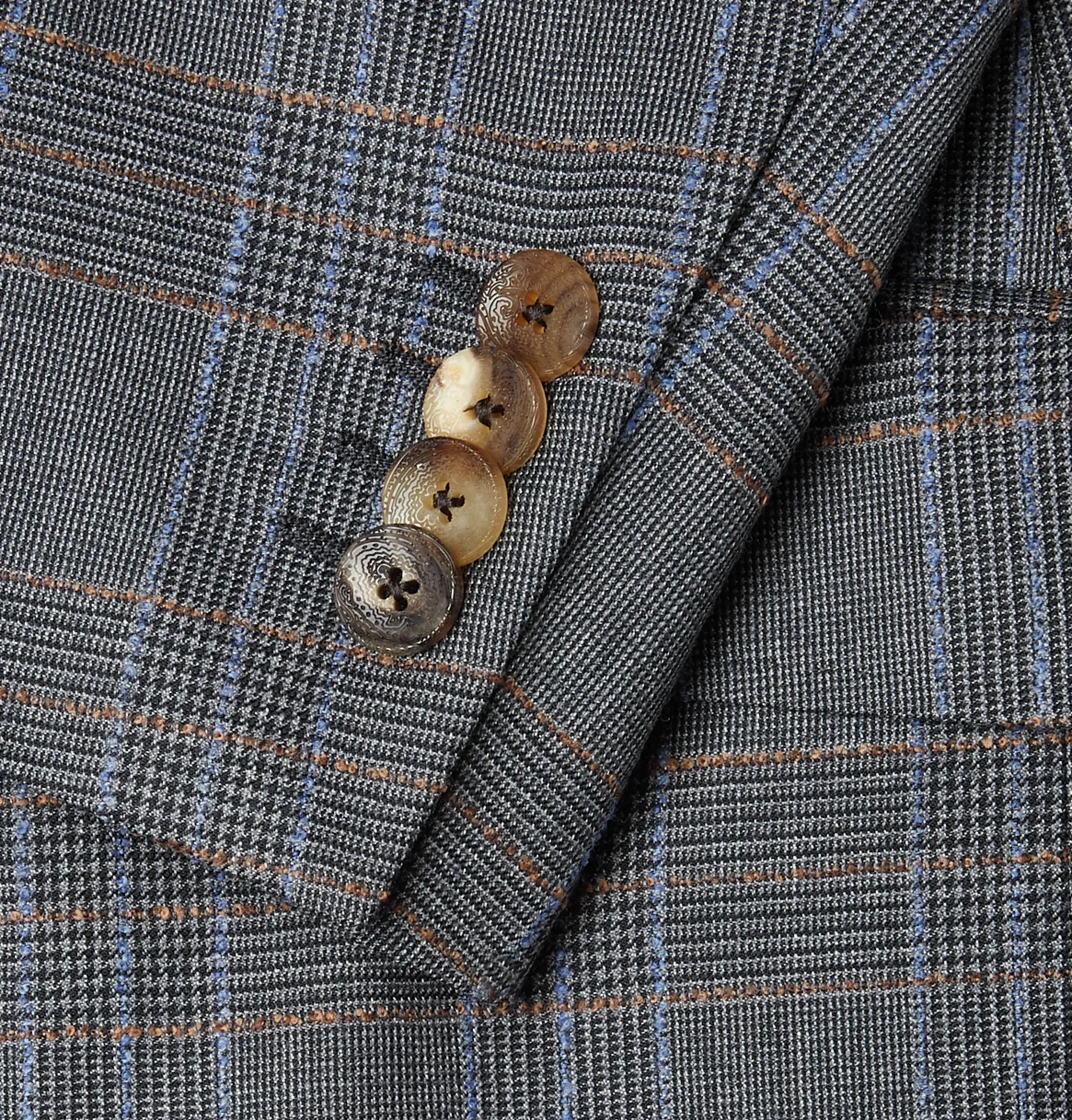 Prince of Wales Checked Wool Suit Jacket - 5