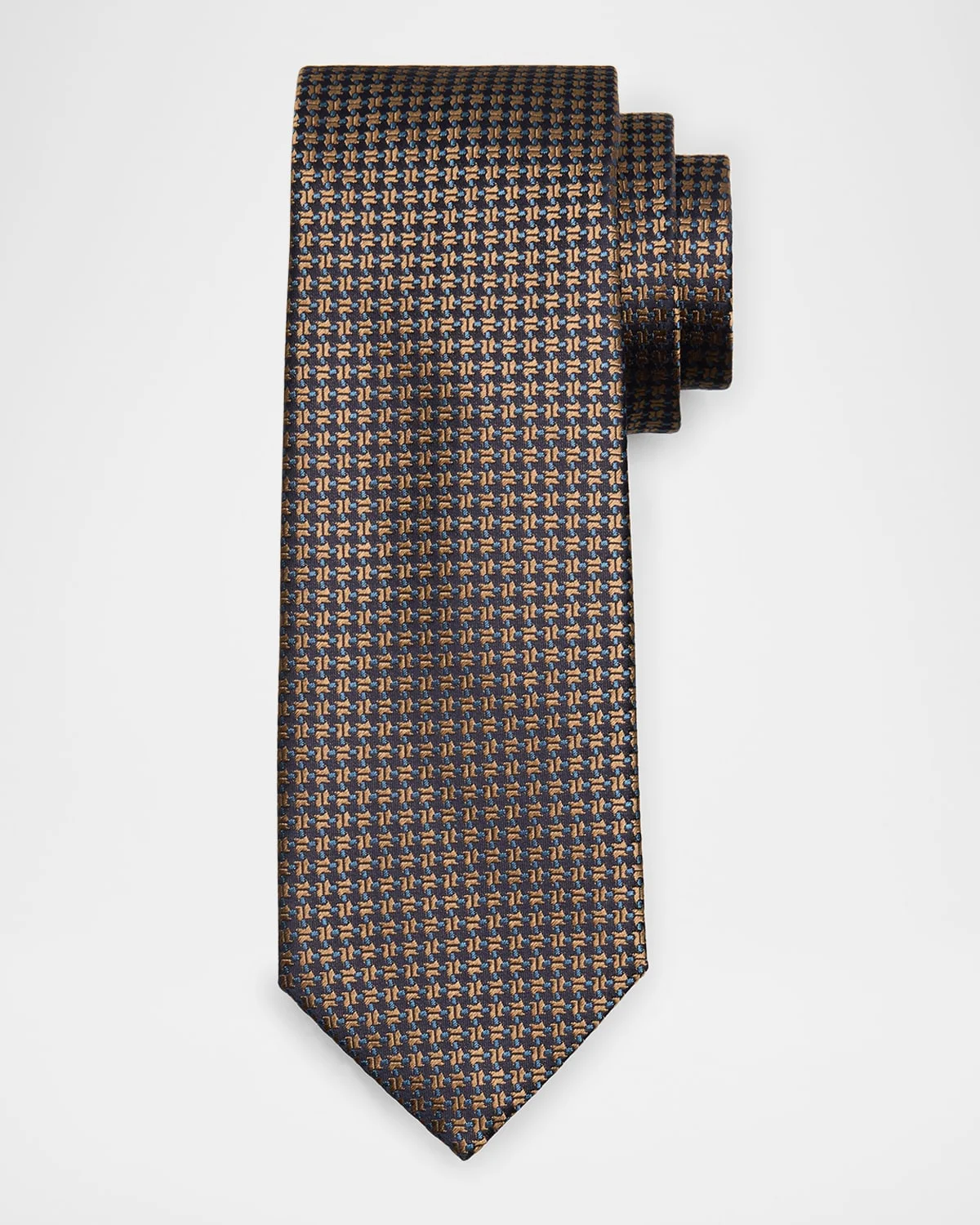 Men's Neat Jacquard Silk Tie - 1