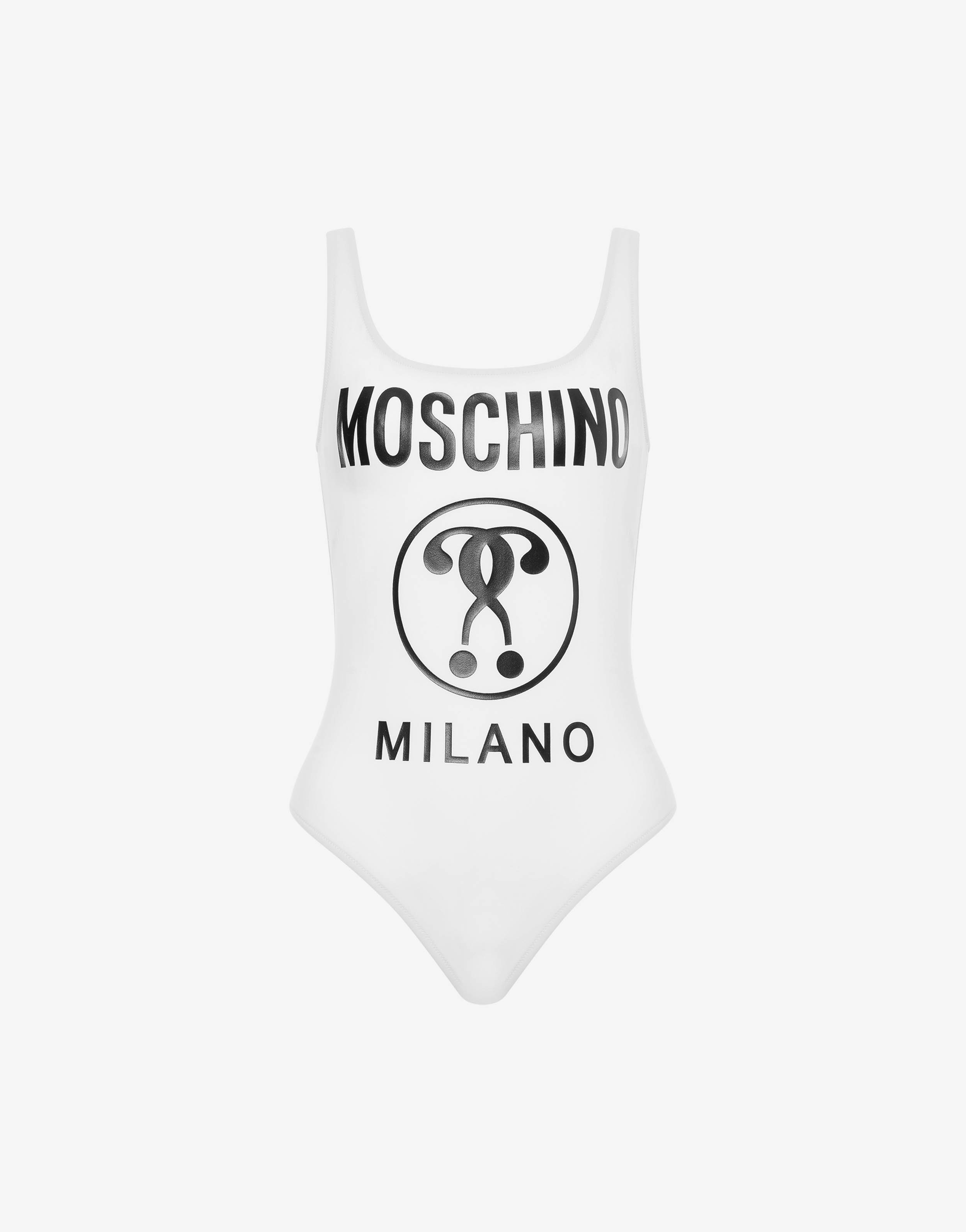 DOUBLE QUESTION MARK FLEECE ONE-PIECE SWIMSUIT - 4