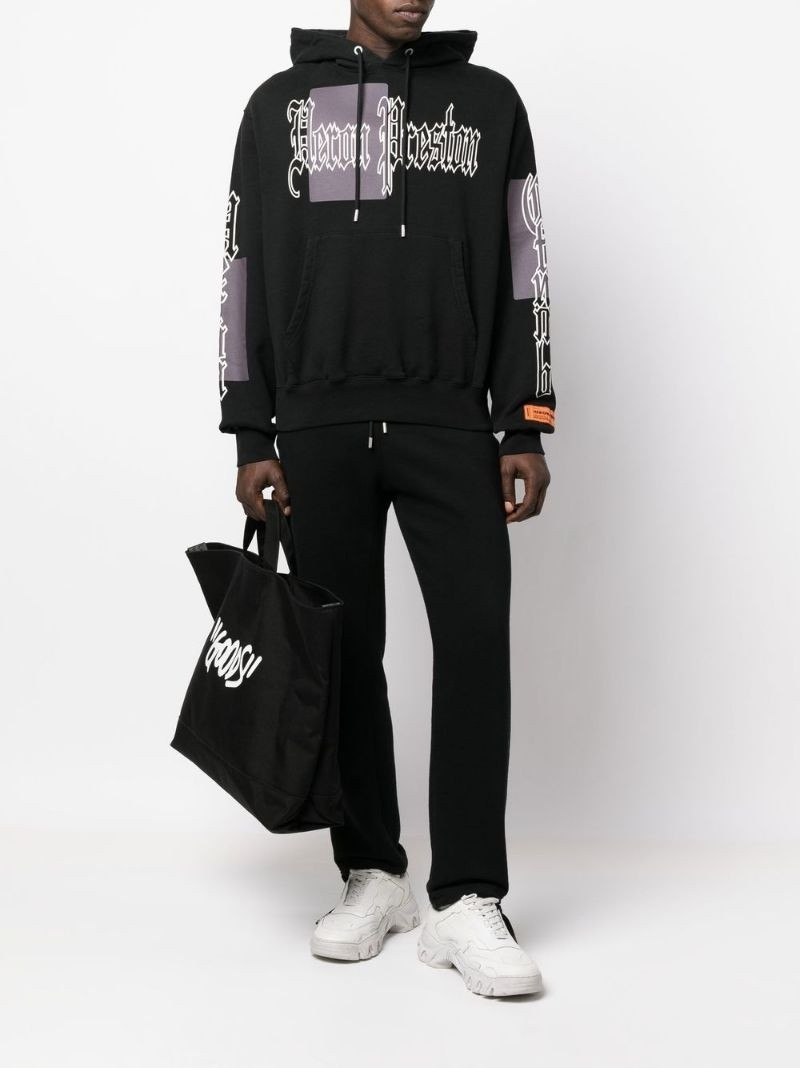 Heron Preston logo-print cotton hoodie outlook
