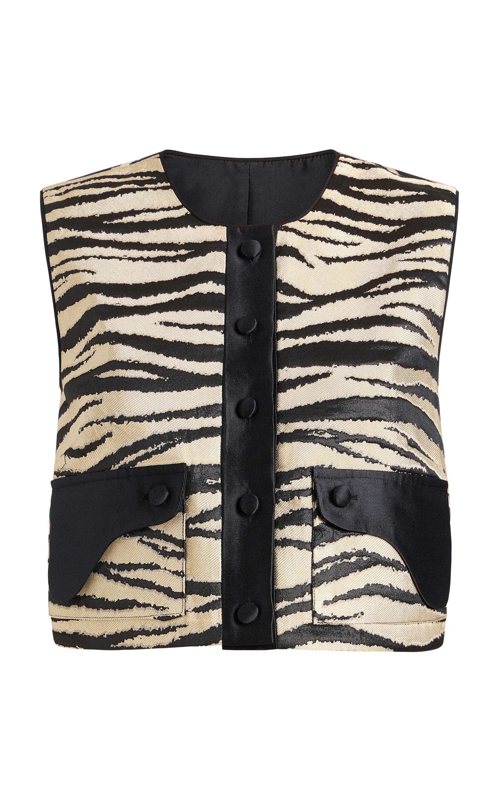 Xena Zebra-Striped Twill Top - 1