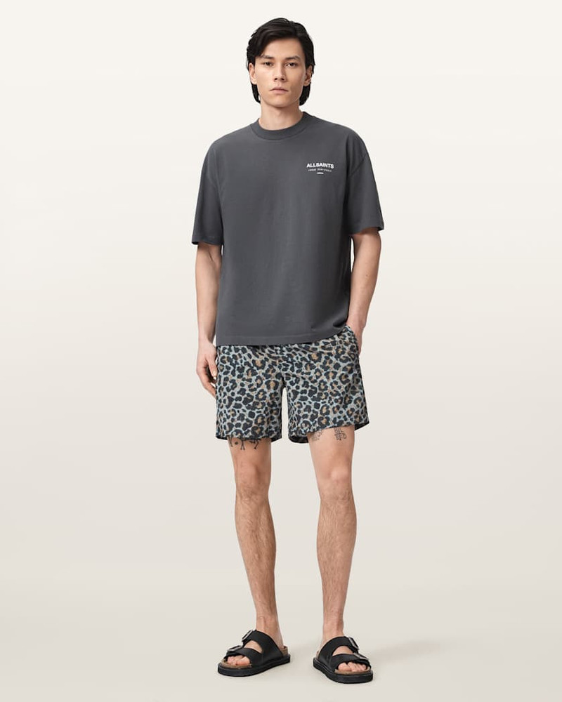 SILESIA LEOPARD PRINT SLIM FIT SWIM SHORTS 3