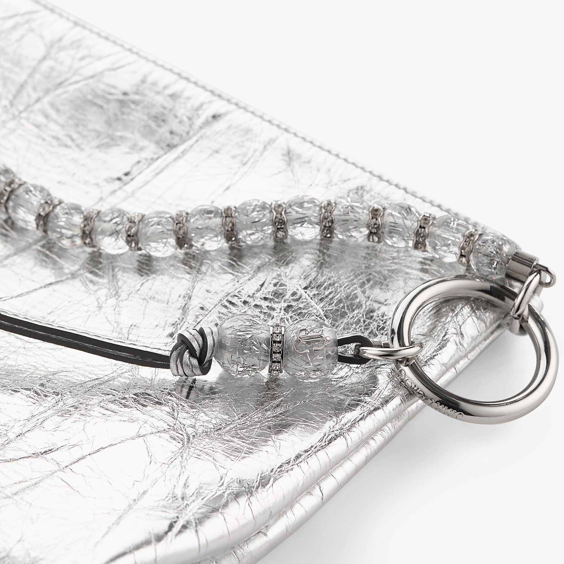 Callie
Silver Vintage Metallic Leather Clutch Bag - 4