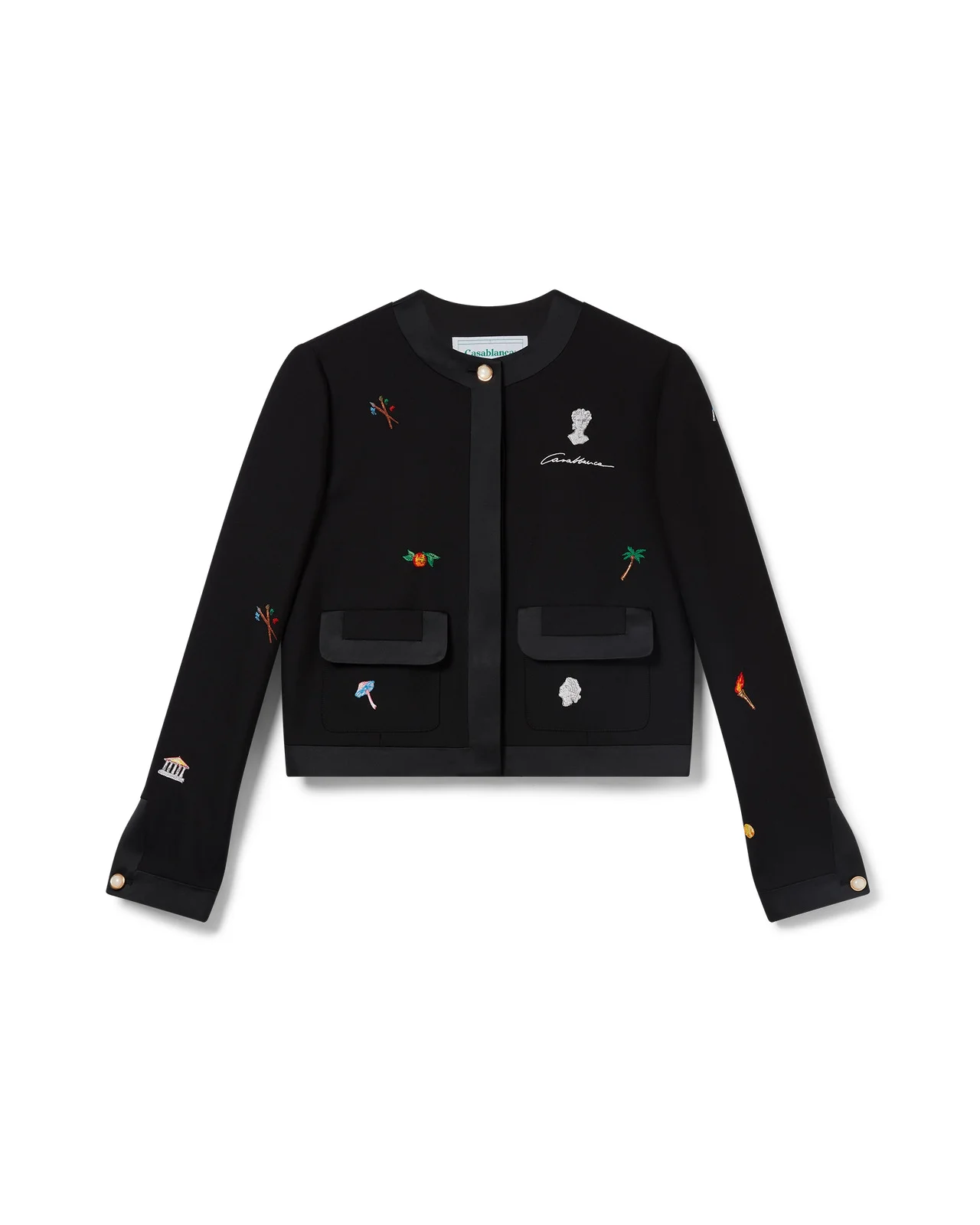 Embroidered Motif Wool Tailored Jacket | Casablanca Paris - 1