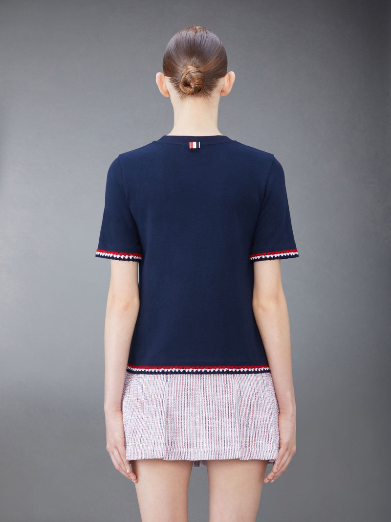 Thom Browne RWB-stripe cotton T-shirt outlook