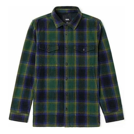 Men's Vans Plaid Casual Long Sleeves Shirt Green VN0A5KLYZ17 - 1