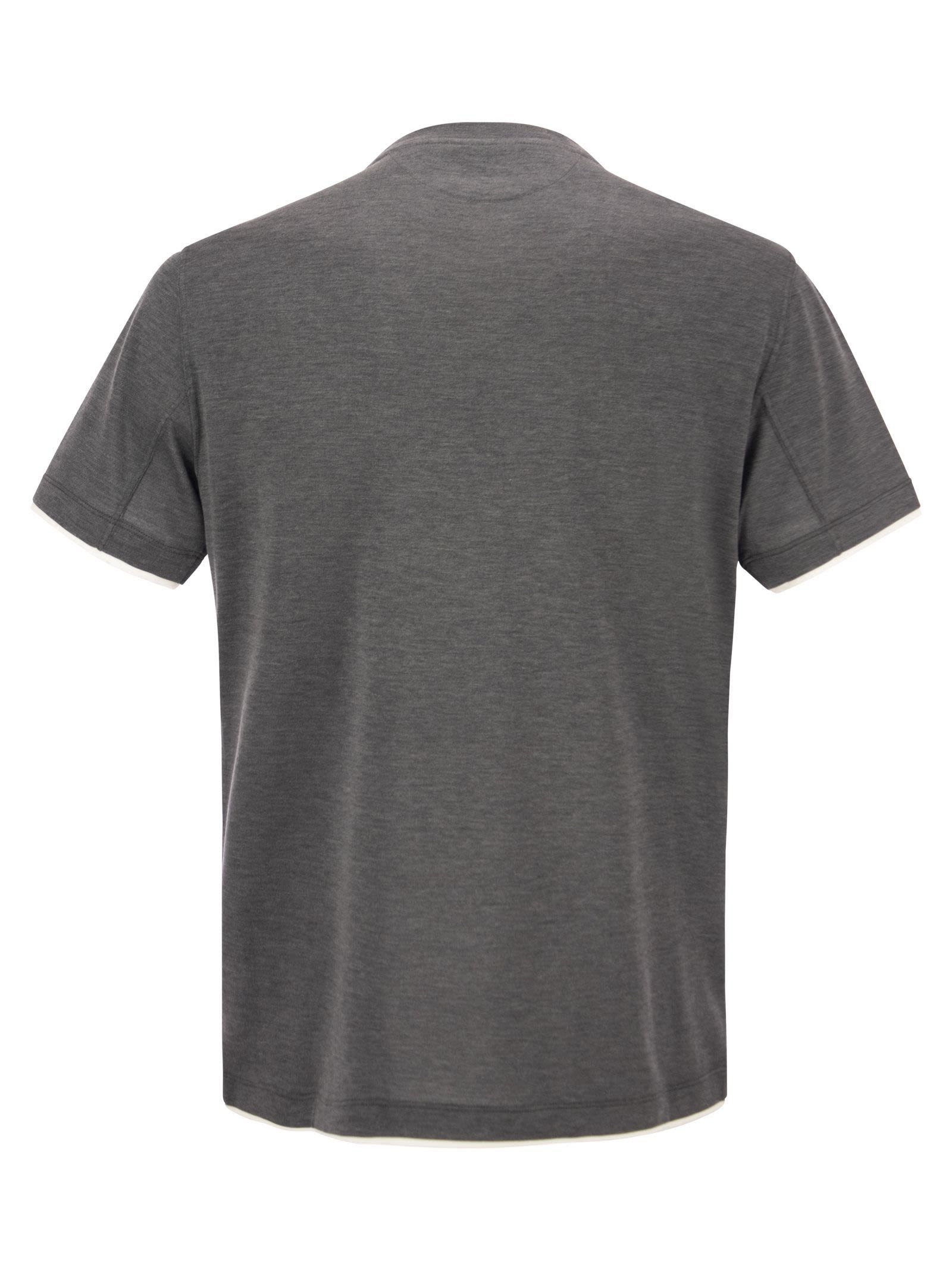 Brunello Cucinelli Men Silk And Cotton T-Shirt - 2