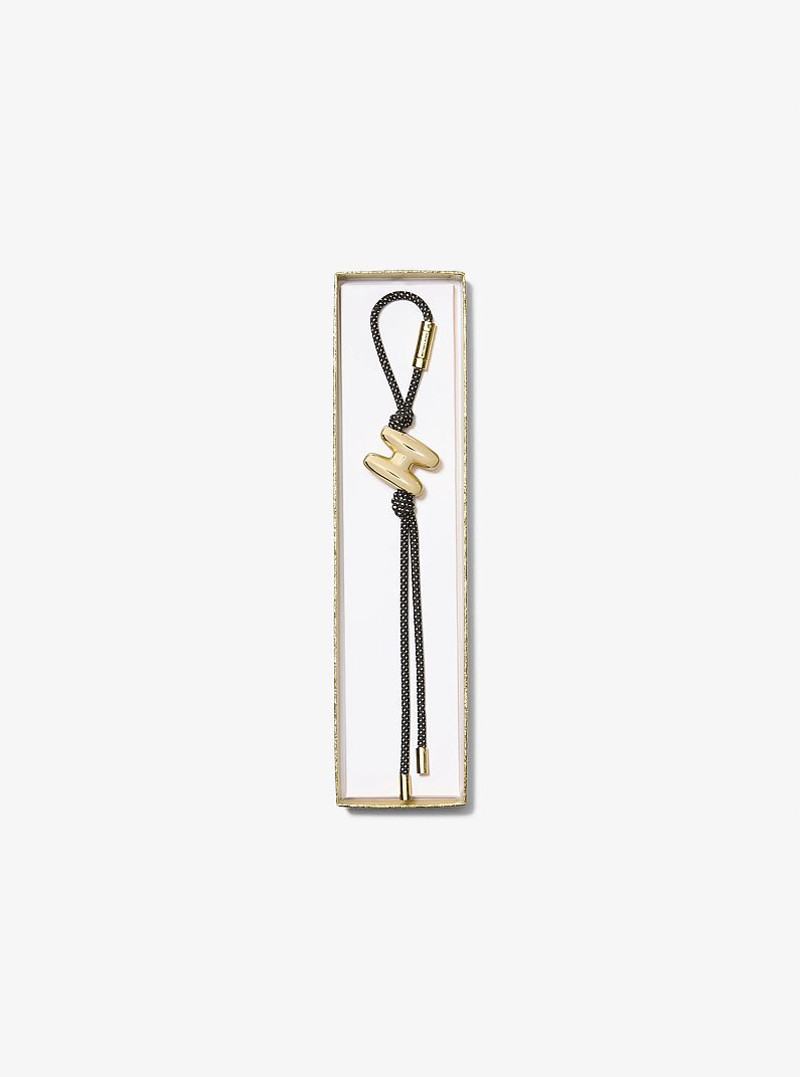 MICHAEL KORS Initial Gold-Tone and Speckled Cord Bag Charm outlook